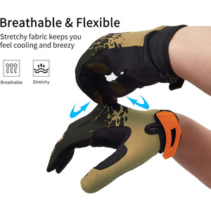 Guantes de bicicleta Hombres Mujeres Guantes de ciclismo Acolchado Dedo completo Transpirable Montaña Material de poliéster Venta al por mayor Bike Racing - Product Image 3