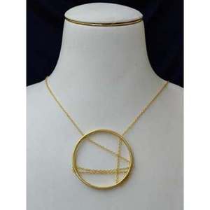 Handmade Brass <b>Necklaces</b> with Gold Plating Geometric and Classic Style Featuring Diamonds Pearls Emotions for Wedding Gift - Product Image 3