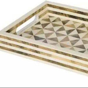 Bandeja de Servicio Clásica de MDF, Diseño Moderno, Ecológica, con Acabado Natural, para Decoración del Hogar y Cocina - Product Image 1