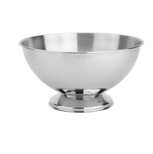 Bol à champagne rond en métal personnalisé avec base, finition argentée, bol de rangement pour vin et cocktails, pour les bars, les hôtels, les fêtes - Product Image 1