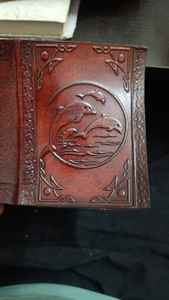 วารสารหนังลายนูนรูปปลาสีน้ำตาลแดงทำจากหินอาเกตทำจากผ้าฝ้ายทำด้วยมือสำหรับจำหน่ายต่อ - Product Image 5