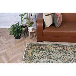 Tapis turc vintage 5,8x8,2 pieds, grand tapis, tapis à carreaux verts - Product Image 3