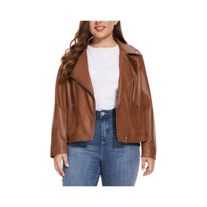 Nueva chaqueta de cuero de piel de cordero de Invierno para mujer a la moda patrón sólido teñido liso con relleno de algodón MOQ bajo - Product Image 6