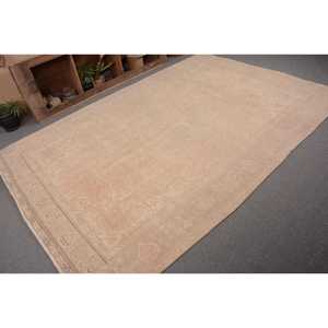 พรมตุรกีวินเทจคลาสสิกสีเบจ6.6 x 9.5ft ต่อผ้าวูลวัสดุวิสคอสสำหรับห้องนั่งเล่นหรือห้องนอน - Product Image 5