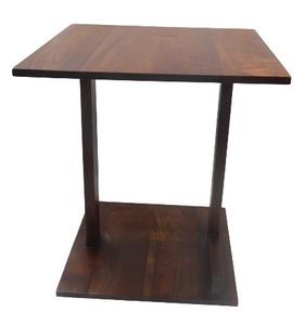 Table ronde en bois moderne de haute qualité avec fond à trois pieds Table ronde en bois fini noir et marron pour meubles de maison - Product Image 5