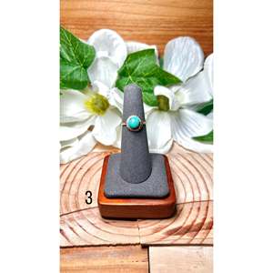 Esther Kingman <b>Boho</b> Turquoise & Sterling <b>Silver</b> <b>Ring</b> with Marquise Cut Natural Stone for Everyday Wear - Product Image 3