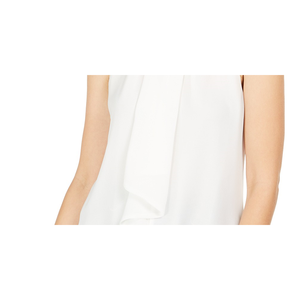 Camicetta Senza Maniche con Collo a Fiocco Calvin Klein per Donna, Top Lungo Formale in Chiffon Bianco, Taglie da XS a XL, per Ufficio - Product Image 3