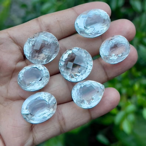 Gemas de Cristal Blanco Natural Mehrajudin, Piedras Preciosas Sueltas con Corte Facetado, Formas Variadas, 20-50 Quilates, para la Elaboración de Joyas, Lote de Gemas - Product Image 1