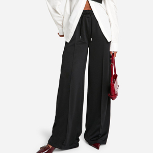 Pantalones de chándal de estilo Hip Hop con logotipo impreso personalizado de alta calidad para mujer, pantalones de chándal transpirables de pierna ancha con cintura elástica, Jogger holgado - Product Image 4