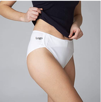 Culotte Hipster Unie Taille Moyenne pour Femme, Fermeture Facile en V avec Crochets et Boucles, en Coton Tricoté et Spandex, Écologique et Respirante, OEM