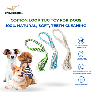 Juguete para perros de algodón resistente con lazo, diseñado para masticadores fuertes, alivia el estrés, promueve dientes y encías saludables y proporciona tiempo de juego duradero. - Product Image 3