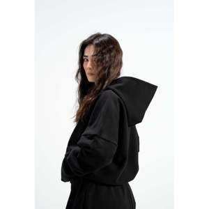 Sudadera con Capucha Y27 Heavy Boxy Orgánica para Invierno - Negro Medianoche Talla XL, Tejido French Terry de 520 GSM con Bordado 3D y Serigrafía - Product Image 2