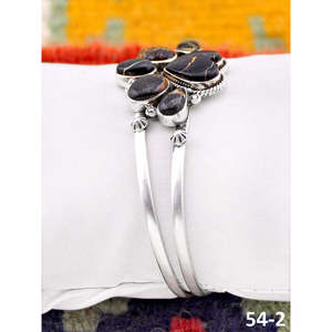 Southwest Handmade Black Jack Turquoise & Sterling <b>Silver</b> Fashion <b>Cuff</b> <b>Bracelet</b> Elegant & Durable Accessory - Product Image 1