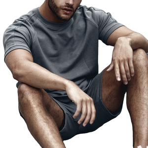 Ensemble de shorts d'été en maille de style vintage pour hommes Logo personnalisé Casual 100% Cotton Boxy T-Shirts Fashion 2 Piece Shorts - Product Image 6