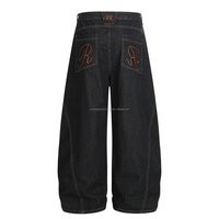Pantalon en jean tricoté vintage pour homme, taille mi-haute, coupe droite, respirant, coupe ample, délavage moyen, motif uni, été automne, le plus vendu