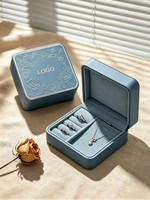 Boîte à bijoux en cuir rose personnalisée avec insert en velours, papier artistique et revêtement UV pour bagues et colliers, cadeau de mariage