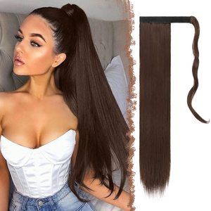 Extension de cheveux naturels vietnamiens queue de cheval, vierges, super double drawn, aspect naturel, facile à clipser, toutes couleurs, best-seller - Product Image 1