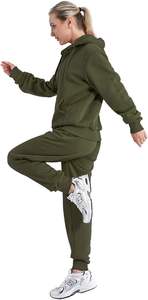 Ensemble sweat à capuche zippé et pantalon de survêtement athlétique en velours pour femme - Product Image 2