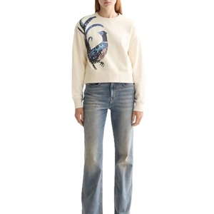 Sudadera Holgada Informal para Mujer, Otoño Invierno, Alta Calidad, 100% Algodón, Cuello con Forro de Felpa, Estilo Urbano, Estampado Animal - Product Image 6