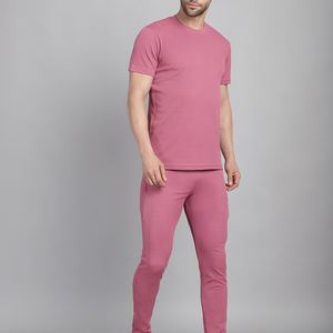 Camiseta de verano informal de moda para hombre, conjunto de chándal de pantalón, chándal de verano de tela de algodón estampado personalizado de 2 piezas - Product Image 4