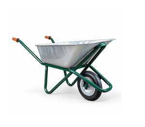 Hot Sale 100L Professional <b>Wheelbarrow</b> Galvanized Steel Strong Frame Tubeless Tyre Easy Assembly for Construction - Product Image 1