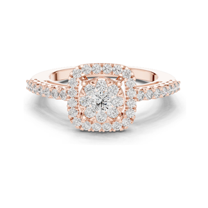 Anillo Halo con Diamante Cultivado en Laboratorio de 0.632 CT para Mujer, Claridad VVS-VS EF, Oro de 18KT, 14KT, 10KT y Plata 925, Oro Rosa, Amarillo, Blanco - Product Image 1