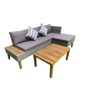 Vietnam Garden furniture - Sofa set rattan with wood furniture for garden - High quality ready to export