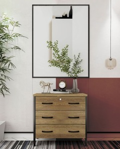 FURNIZONE Modern Pulau Pinang-Made <b>Wooden</b> Chest of Drawers <b>for</b> Living Room Bedroom Hall Storage Model 14_0022 - Product Image 1