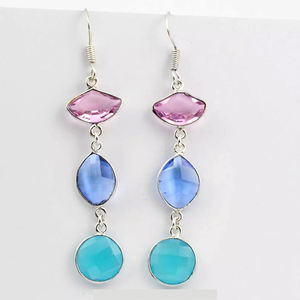 Pendientes de Plata Vintage, Plata de Ley 925, Hechos a Mano, con Piedras Preciosas Naturales, para Mujer, Regalo para Bodas y Fiestas - Product Image 5