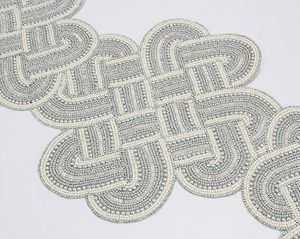 Christmas Decorative and Leaves Design Beaded <b>Runner</b> Placemat <b>Dining</b> <b>Table</b> Fancy Mat Handmade Decorative <b>Runners</b> for Wedding - Product Image 1