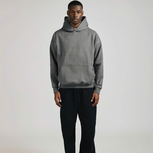 Unisex OEM Factory Hoodie in <b>Brushed</b> Fleece with Custom Pattern Embroidered Applique for Streetwear - Product Image 2