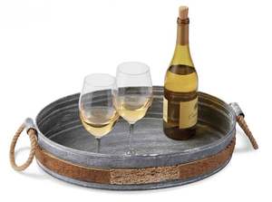 Bandeja galvanizada de calidad superior diseño maravilloso forma ovalada con asas de madera bandeja galvanizada a un precio atractivo - Product Image 4