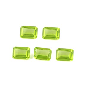 Piedras preciosas calibradas de peridoto natural Piedra de cristal suelta sin tratar con forma de Corte rectangular certificada - Product Image 3