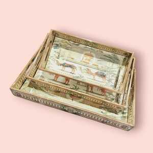 ชุดถาดเคลือบออกแบบพิเศษลายพิมพ์สีสันสดใสเหมาะสำหรับการให้บริการความบันเทิงและการจัดแสดงตกแต่งบ้าน - Product Image 1