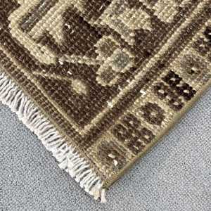 Alfombra Turca Vintage de 9.3x12.8 pies (282x391 cm), Alfombra Abstracta Marrón Beige - Product Image 4
