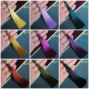 Nuevo OEM personalizado 66 colores a elegir 5 uds 100mm Pakistán nudo seda borla artesanía seda colgante alta calidad Extra grueso borlas - Product Image 2