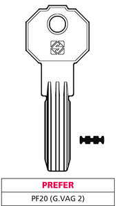 Llave Punzonata Ottone Pf20 (g. Vag 2) Prefer - Product Image 1