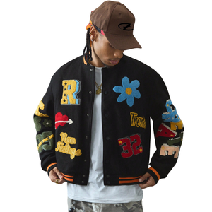 Parches de chenilla personalizados de alta calidad y chaqueta de béisbol de uniforme escolar americano de invierno a la moda bordada chaquetas de invierno para hombres - Product Image 5