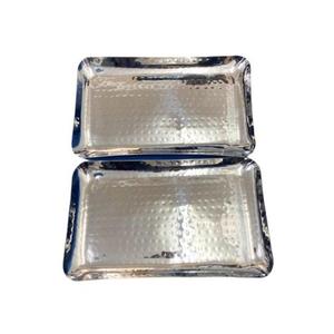 Plateau de service en acier inoxydable de qualité supérieure non rustique avec poignées forme et taille personnalisées pour les événements hôteliers à domicile - Product Image 4