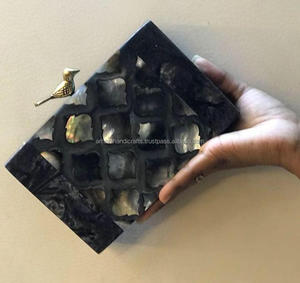 Black and <b>White</b> Resin <b>Women</b> Evening Clutch Bags Exclusive Luxury Resin Bag at LOWEST PRICE by LUXURY CRAFTS - Product Image 2