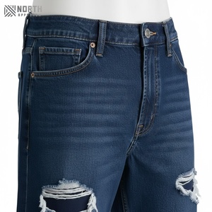 กางเกงยีนส์ขาสั้นผู้ชายแฟชั่นคุณภาพดี ขายดี ระบายอากาศได้ดี ผ้าแคนวาส สไตล์ลำลอง สีน้ำเงิน แห้งเร็ว มีเชือกผูก ปรับแต่งได้ - Product Image 5