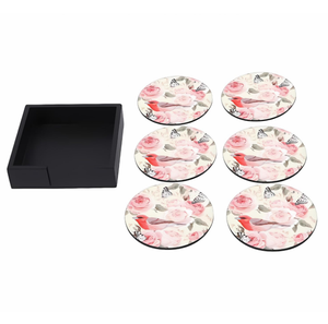 Posavasos Vintage de rosas y pájaros para té y café, hogar, cocina, oficina, mesa de comedor, taza de té, tazas de café, latas de cerveza, bar, vasos de agua 2024 - Product Image 3