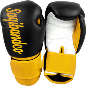 Guantes de cuero personalizados negros/naranjas Guantes de boxeo Muay Thai y guantes de kickboxing de 12oz para hombre - Product Image 4