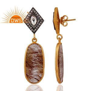 Pendientes colgantes de múltiples piedras preciosas naturales chapados en oro de 18 quilates de plata esterlina más vendidos, fabricante de joyería fina Demi - Product Image 2
