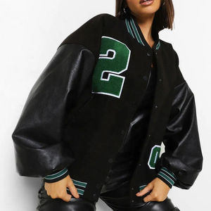 Chaqueta Varsity Corta Unisex de Alta Calidad, Fabricada por OEM, con Cuello Alto de Lona, Capucha y Reversible, para Invierno, Gran Venta - Product Image 5