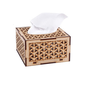 Caja de pañuelos faciales de Hotel personalizada para la familia, servilletero cuadrado de bambú para sala de estar y baño - Product Image 4