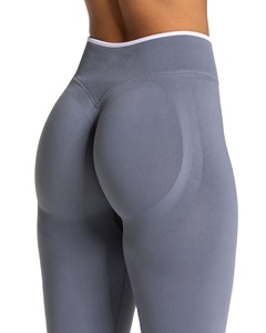 กางเกงเลกกิ้งเอวสูงสำหรับผู้หญิงกางเกงเลกกิ้งผ้ายืดหยุ่นดีที่สุดทำจากวัสดุเนื้อนุ่มระบายอากาศได้โลโก้ตามสั่งสีไม่ยับย่น - Product Image 4