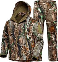 Traje de Caza de Lona Impermeable y Transpirable 2025 con Chaqueta y Pantalones con Estampado para Paintball y Tiro
