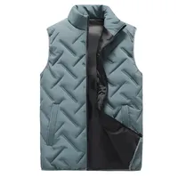 Gilet de travail d'hiver à col mandarin, veste matelassée rembourrée en sherpa, coupe-vent en polyester, veste 3D