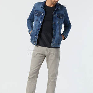 Vestes en jean à col montant de meilleure qualité pour hommes en coton durable fabriqué pour l'hiver en ligne - Product Image 4